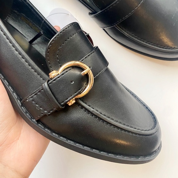 NIB (New in box) Black Flat Buckle Loafers - Picture 2 of 6